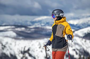 Ski Jacket (Black Diamond Recon Stretch standing at top of run)
